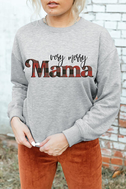 MAMA Round Neck Drop Shoulder Sweatshirt