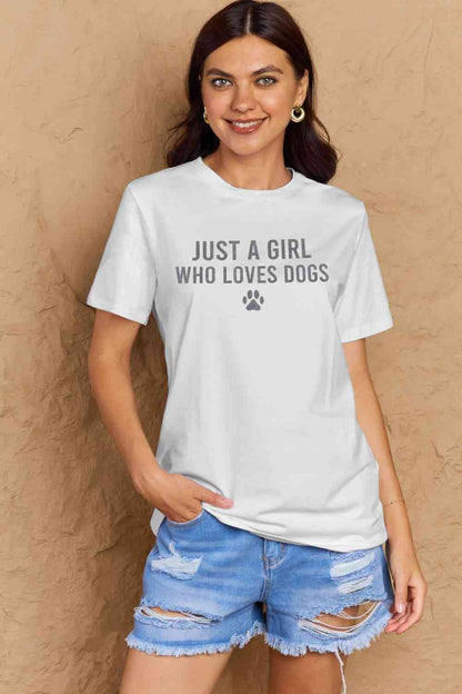 Camiseta de algodón con estampado de huella de perro de tamaño completo de Simply Love