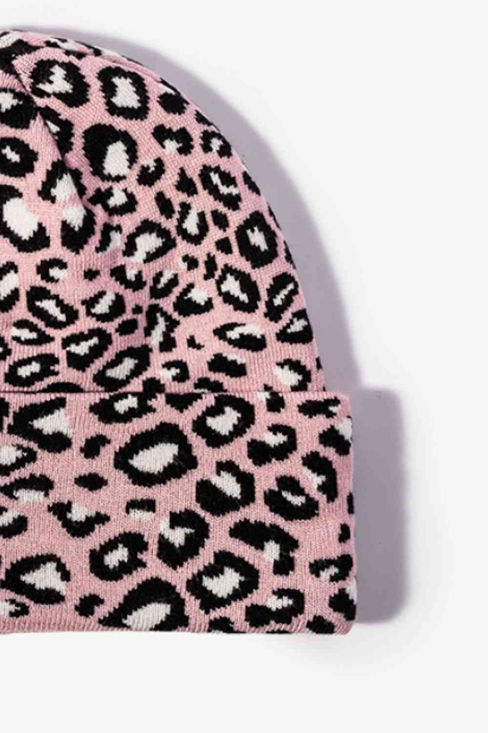 Gorro con puños y estampado de leopardo