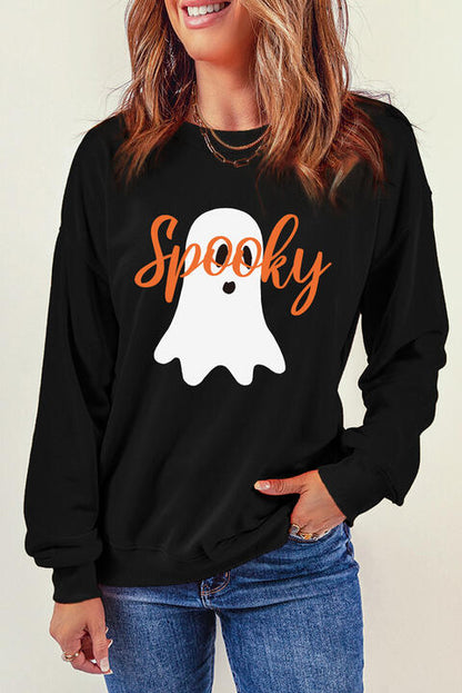 SPOOKY Sudadera con cuello redondo y gráfico de fantasma