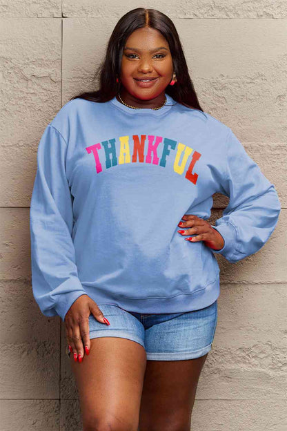 Simply Love Full Size THANKFUL Graphic Sweatshirt