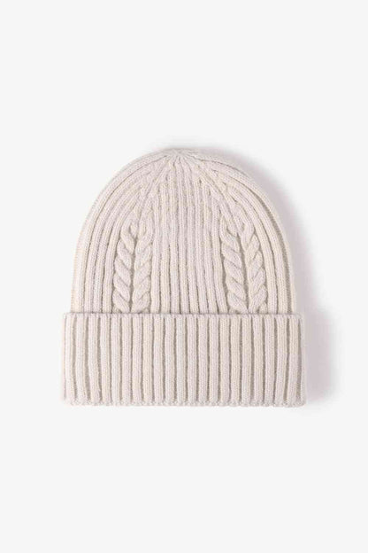 Gorro con puños de punto trenzado