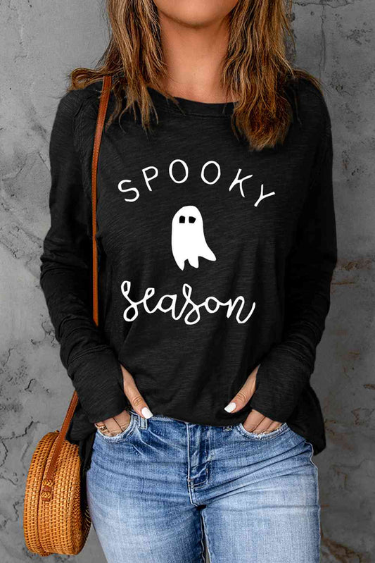 Camiseta de manga larga gráfica TEMPORADA SPOOKY