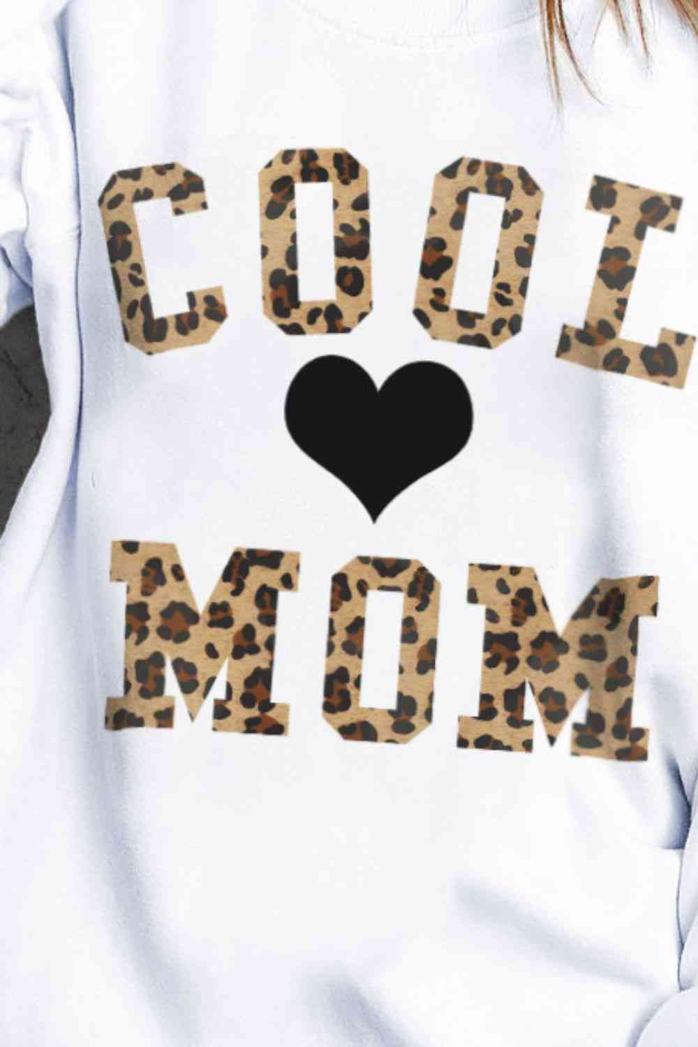 COOL MOM Sudadera con cuello redondo y gráfico de corazón