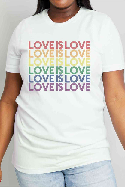 Simply Love Full Size LOVE IS LOVE Graphic Cotton Tee