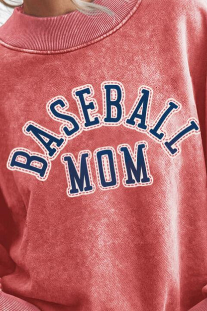 Sudadera con estampado de hombros caídos BASEBALL MOM