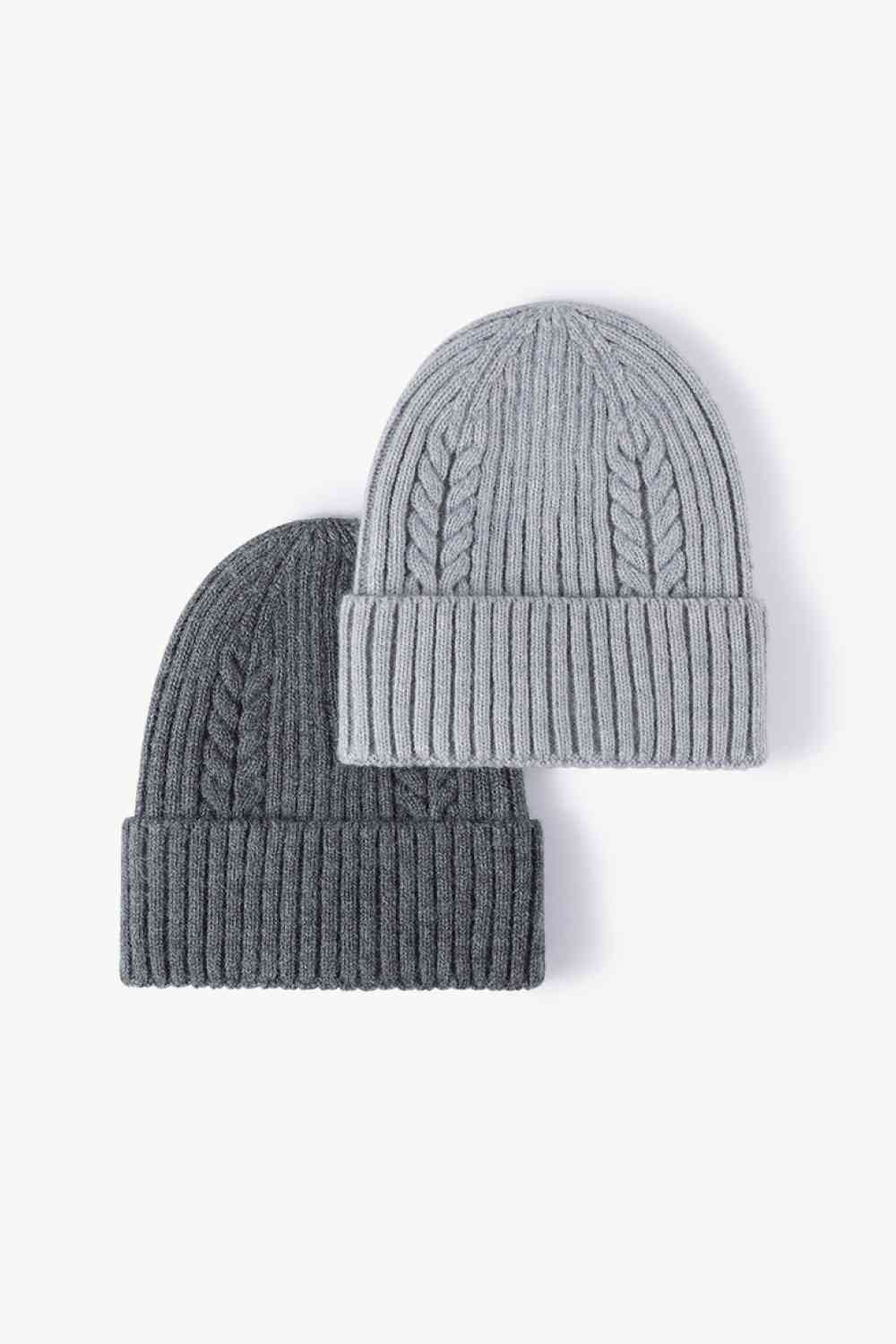 Gorro con puños de punto trenzado