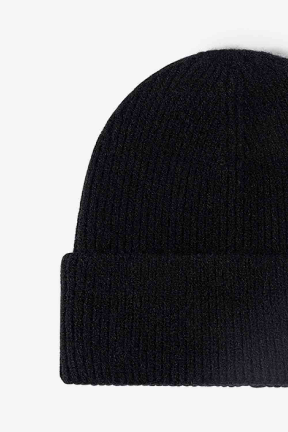 Gorro de punto con puños y parche de letra N