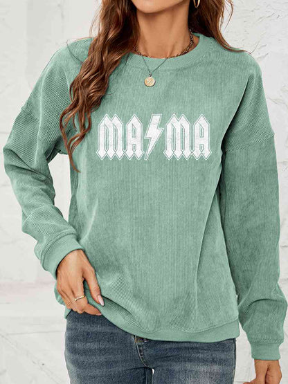 Sudadera con hombros caídos y gráfico MAMA