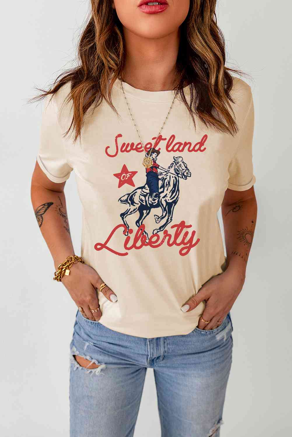 SWEET LAND OF LIBERTY グラフィック半袖Tシャツ