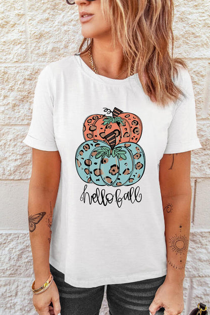 Camiseta de manga corta con gráfico de calabaza