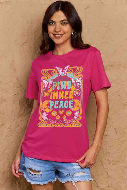 Simply Love Full Size FIND INNER PEACE Graphic Cotton T-Shirt