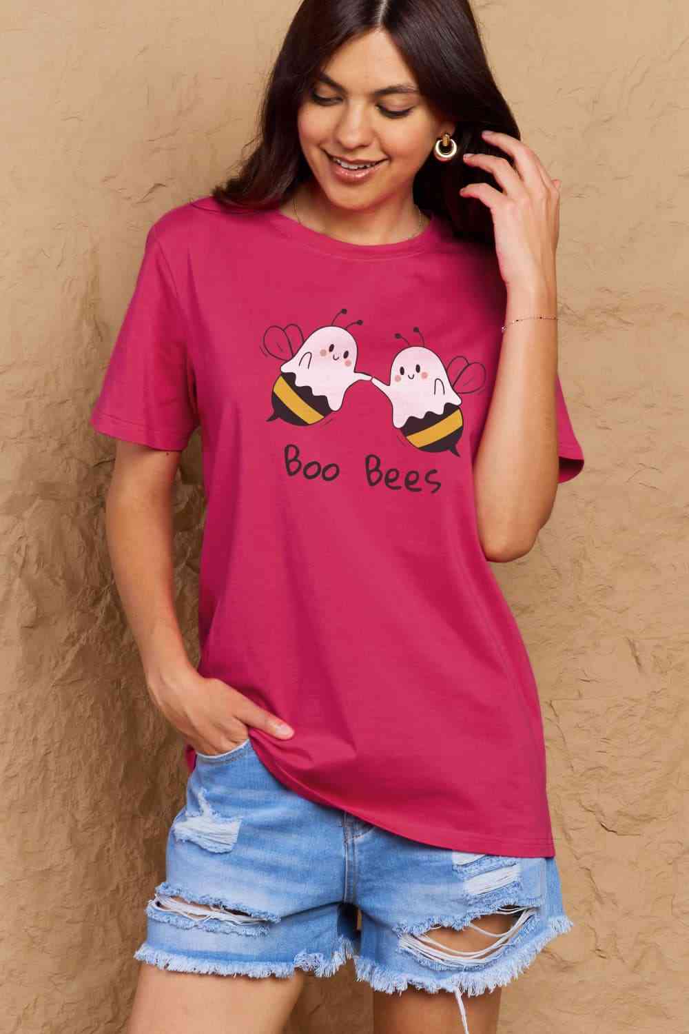 Camiseta de algodón con gráfico BOO BEES de talla grande de Simply Love