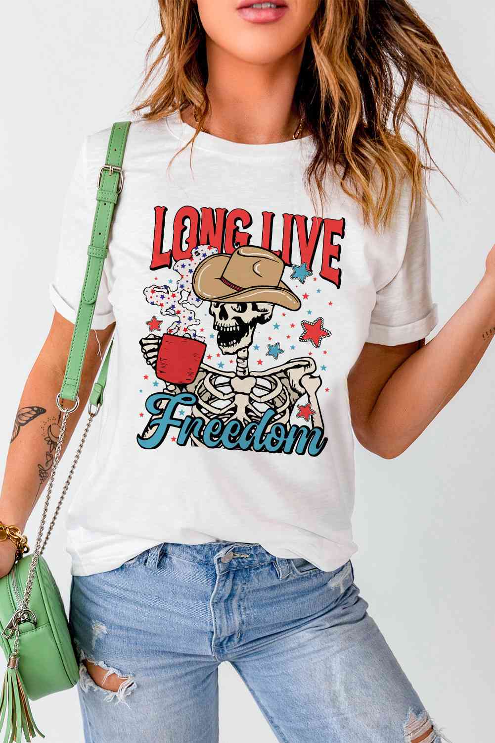 LONG LIVE FREEDOM グラフィック半袖Tシャツ
