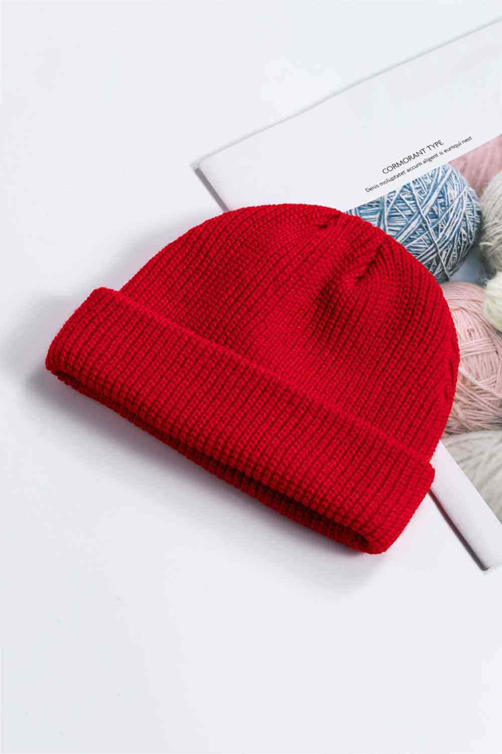 Gorro acogedor con puños de punto acanalado