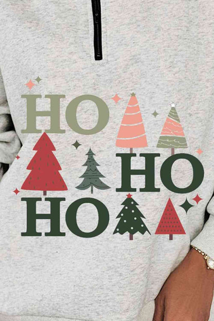 HO HO HO クリスマス ツリー グラフィック スウェットシャツ