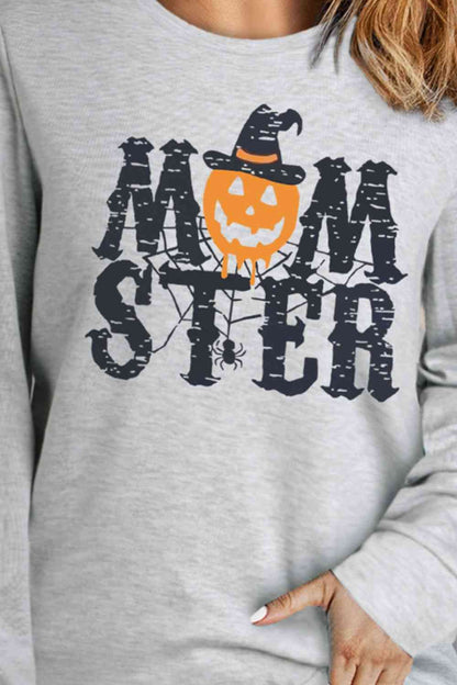 Sudadera con gráfico MOMSTER de manga larga y cuello redondo