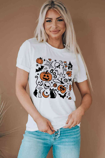 Camiseta de manga corta con gráfico de Halloween