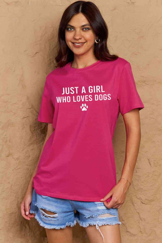 Camiseta de algodón con estampado de huella de perro de tamaño completo de Simply Love
