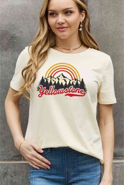 Simply Love フルサイズ YELLOWSTONE グラフィック コットン Tシャツ