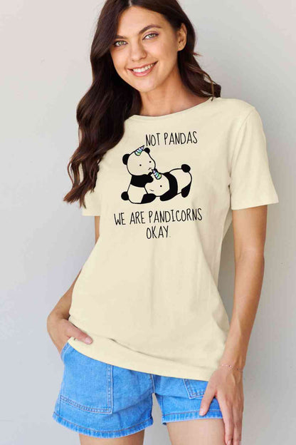 Camiseta de algodón con estampado de pandicornio de talla grande de Simply Love