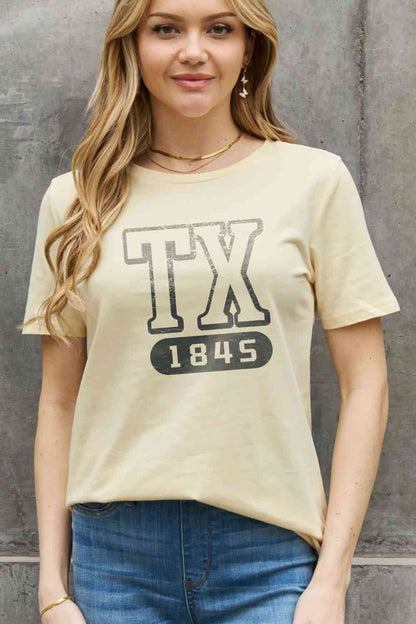Simply Love フルサイズ TX 1845 グラフィック コットン T シャツ