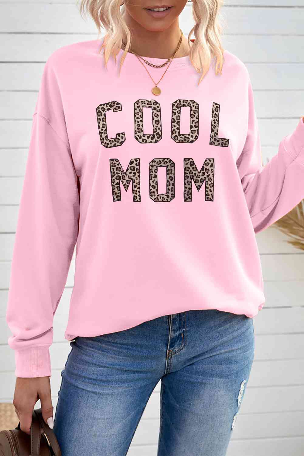 COOL MOM グラフィック ドロップショルダー スウェットシャツ